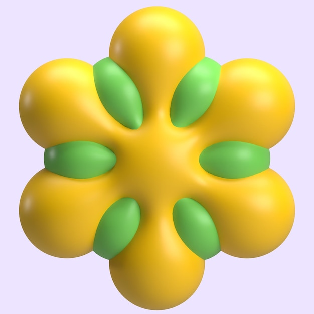 Elemento 3D verde amarillo