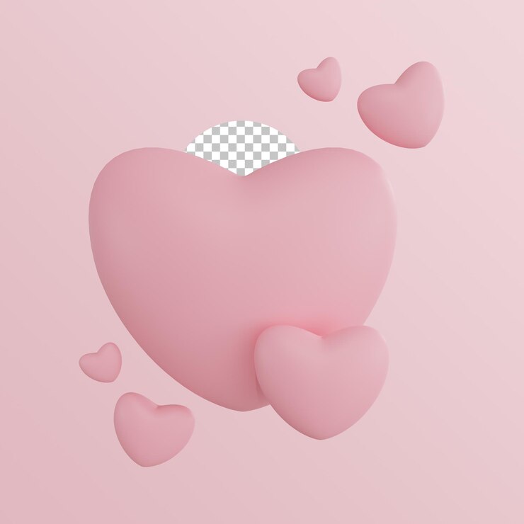 Elemento de amor PSD con concepto de renderizado 3d san valentín