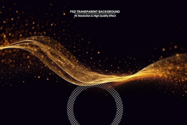 Elemento astratto di design ondulato dorato lucido Flusso d'oro onda