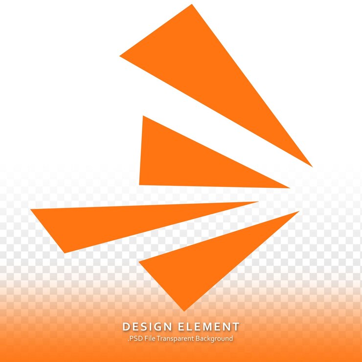 PSD elemento de bandera de flecha naranja triángulo transparente elemento de ilustración de flecha archivo psd cómico
