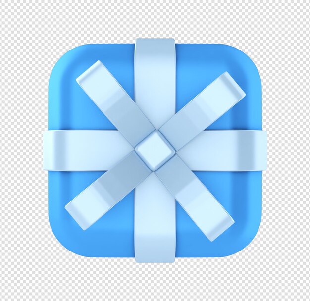 Elemento de caja de regalo 3D para composición PSD