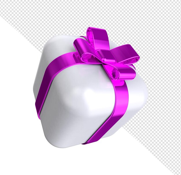 Elemento de caja de regalo 3D para composición PSD