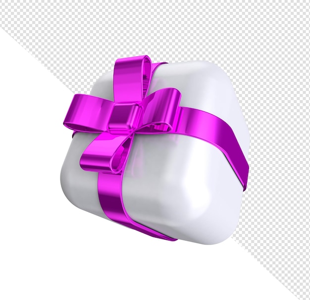 Elemento de caja de regalo 3D para composición PSD