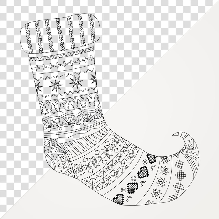 PSD elemento de calcetines de navidad decorativos de fondo transparente