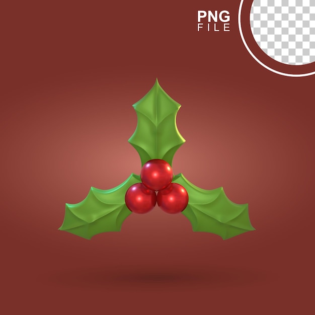 PSD elemento de cereza de navidad 3d