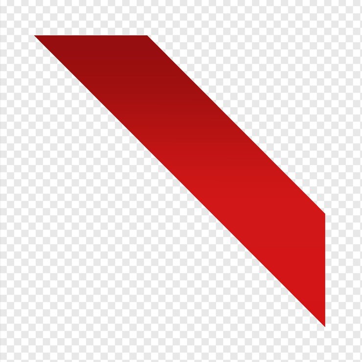 PSD elemento de cinta roja transparente nueva cinta