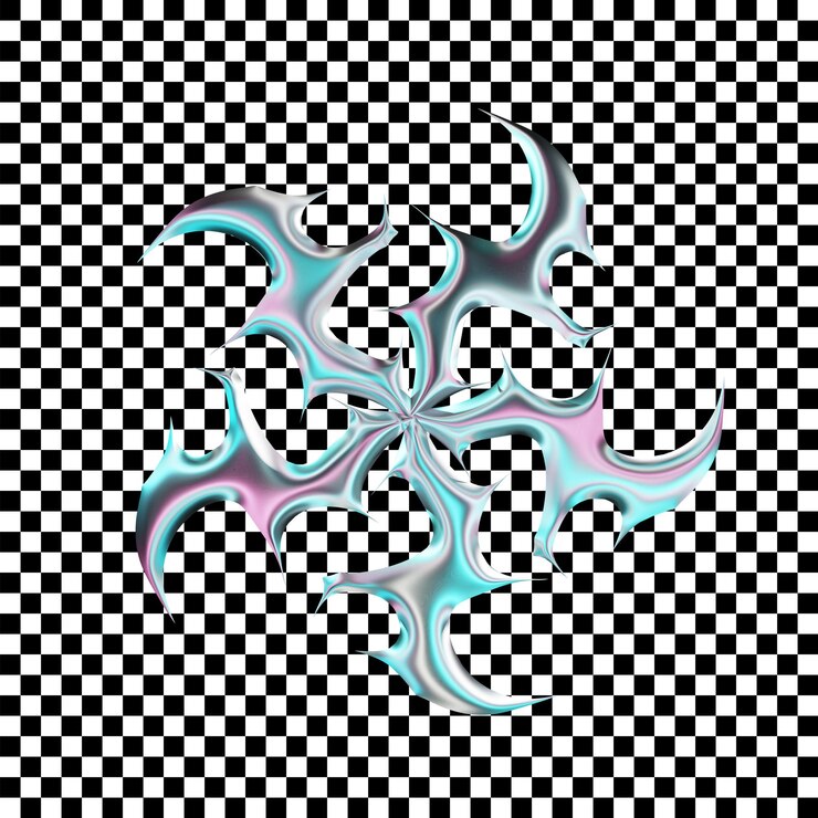 PSD el elemento cromo de mandala ácido 3d