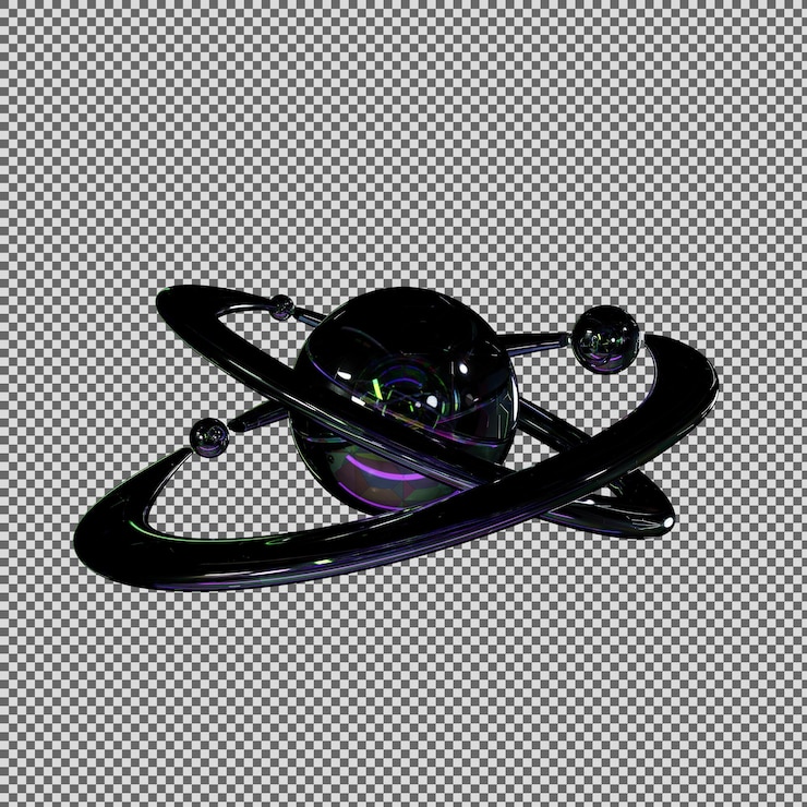 PSD el elemento de cromo oscuro 3d y2k