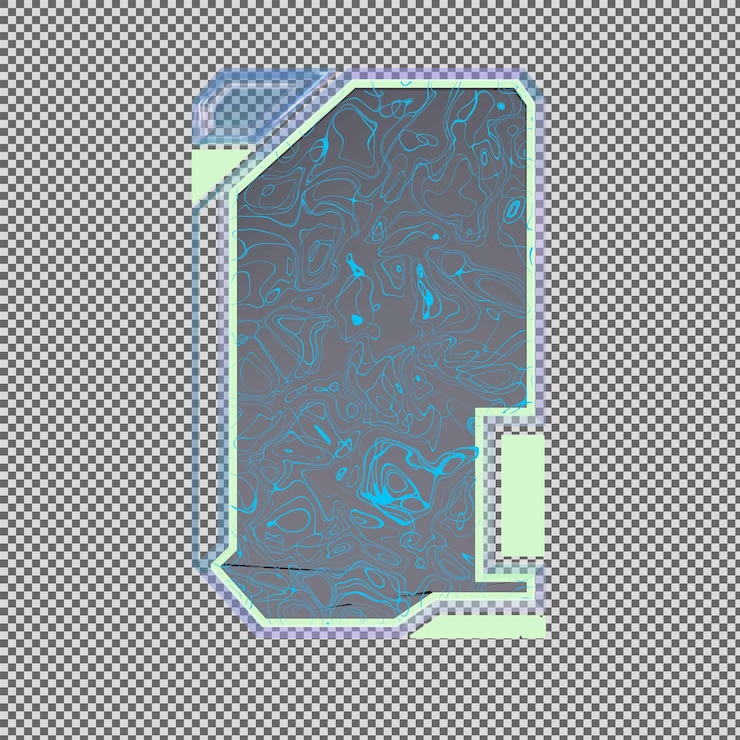 PSD elemento de cuadro de texto 3d holograma hud