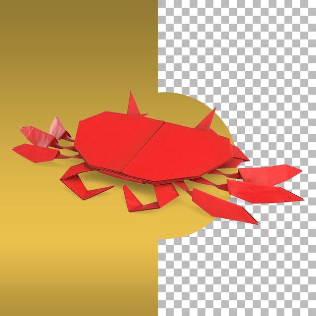 PSD elemento de ativos de verão com artesanato de papel de caranguejo vermelho