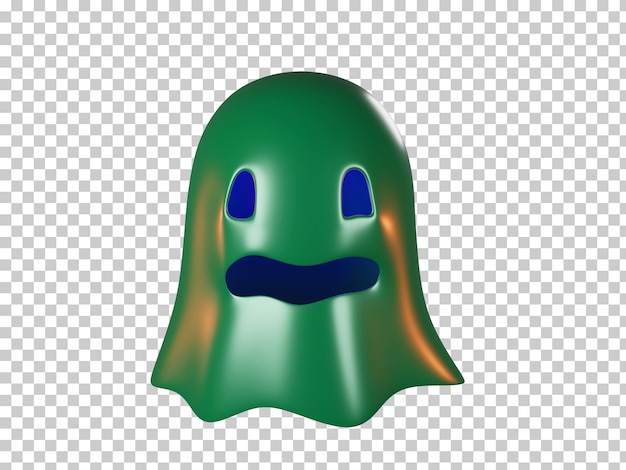 Elemento de desenho animado fantasma de halloween de renderização 3d