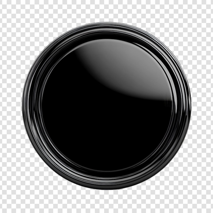 PSD elemento de design brilhante de moldura circular preta