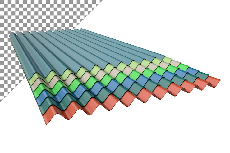 PSD elemento de design de casa de renderização de folha de ferro multicolor 3d