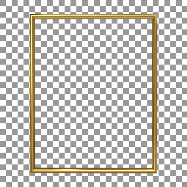Elemento de design de renderização de moldura de foto dourada 3D