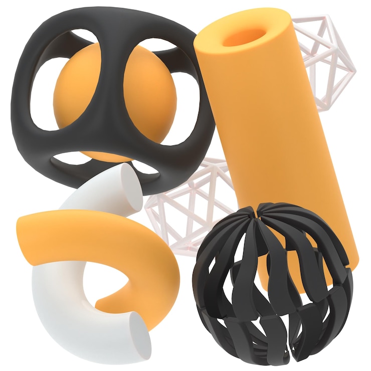 PSD elemento de geometria abstrata em 3d