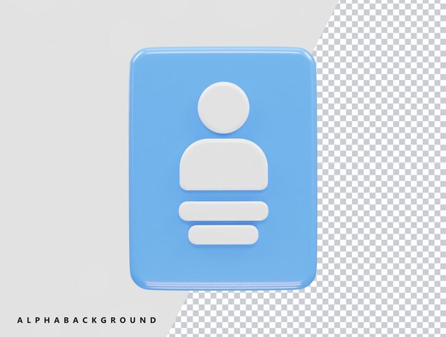 Elemento de ilustração de renderização 3d do ícone do livro de contatos