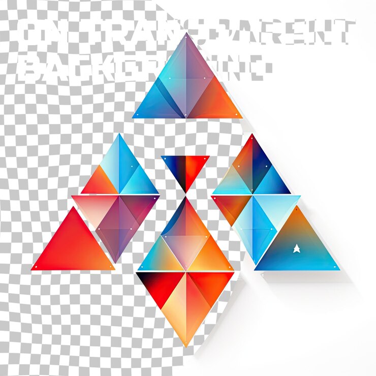 PSD elemento de padrão de mosaico de triângulo geométrico isolado em elemento de identidade empresarial universal transparente