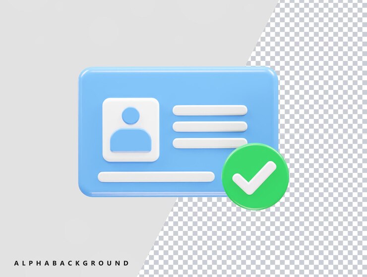 PSD elemento de renderização 3d do ícone do cartão de identificação