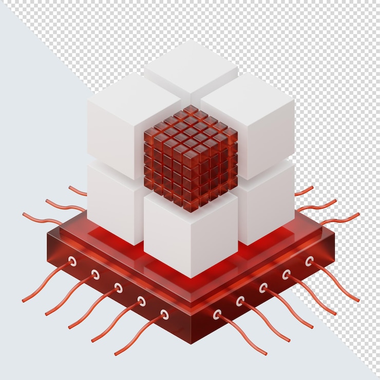 PSD elemento de vidro cubo 3d para post ou página de destino
