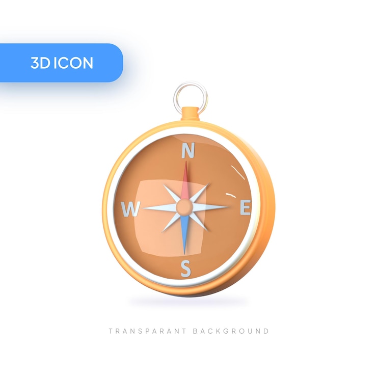 PSD elemento del pacchetto icone illustrazione 3d bussola