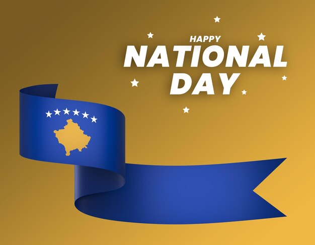 Elemento della bandiera del Kosovo disegno bandiera del giorno dell'indipendenza nazionale nastro psd