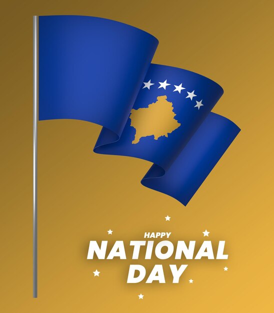 Elemento della bandiera del Kosovo progettazione del nastro della bandiera del giorno dell'indipendenza nazionale psd