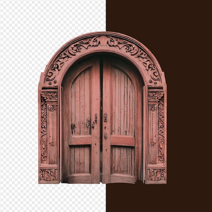 PSD elemento della porta di madeira 03