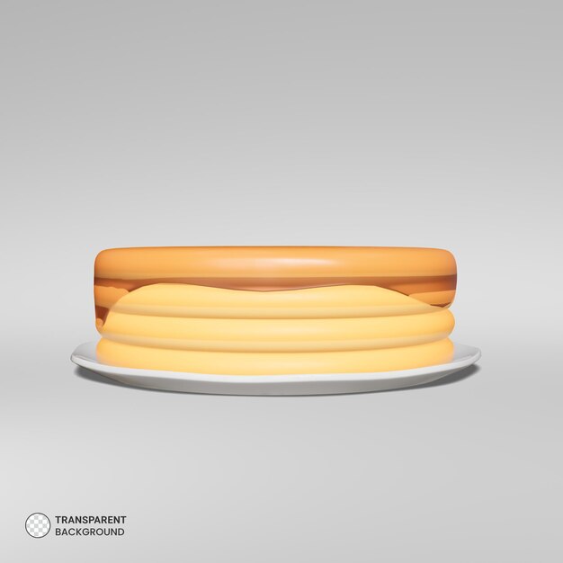 Elemento de desayuno icono aislado 3d render ilustración