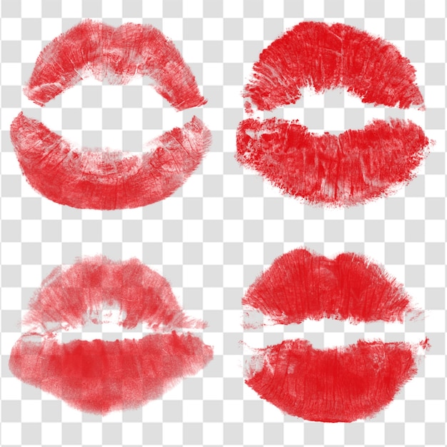 Elemento di consistenza del bacio del rossetto per i manifesti di trucco isolato su uno sfondo trasparente