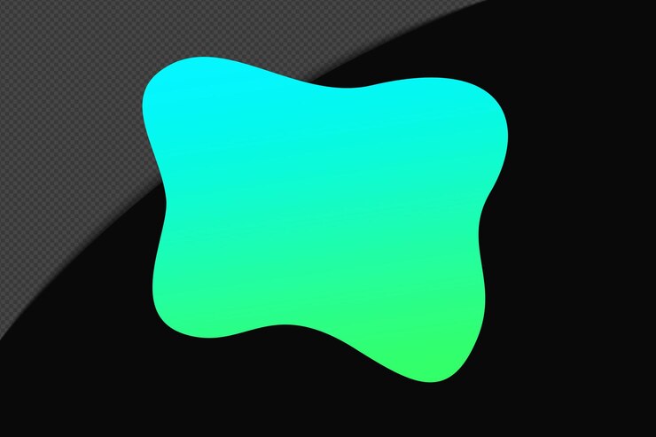 PSD elemento di gradiente di forma astratta con modello di colore verde-blu psd png design