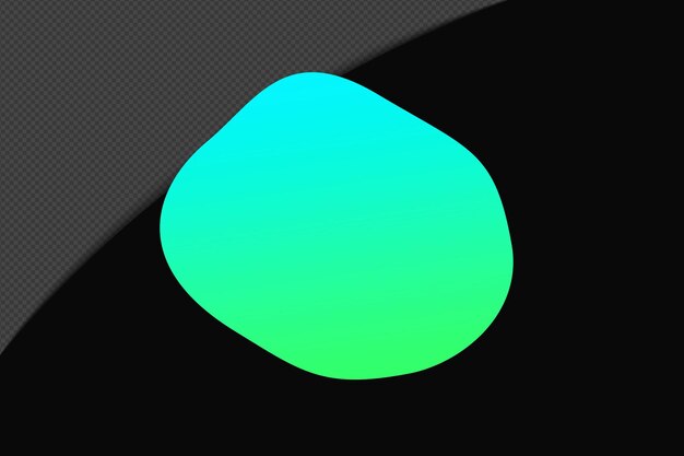 Elemento di gradiente di forma astratta con modello di colore verde-blu Psd Png Design