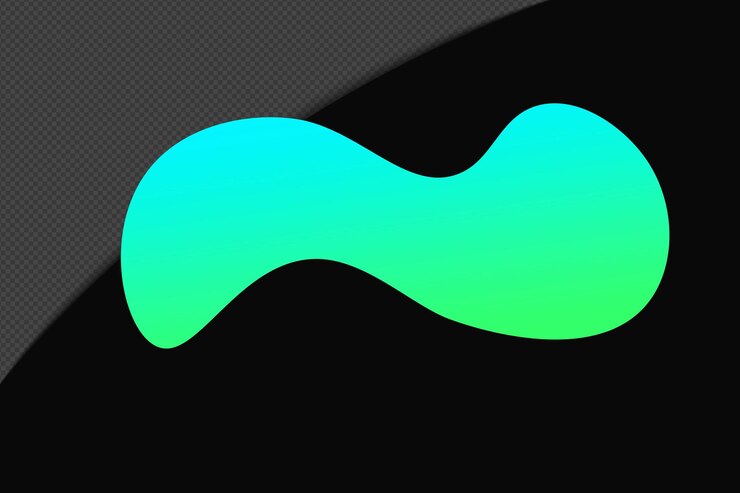 PSD elemento di gradiente di forma astratta con modello di colore verde-blu psd png design