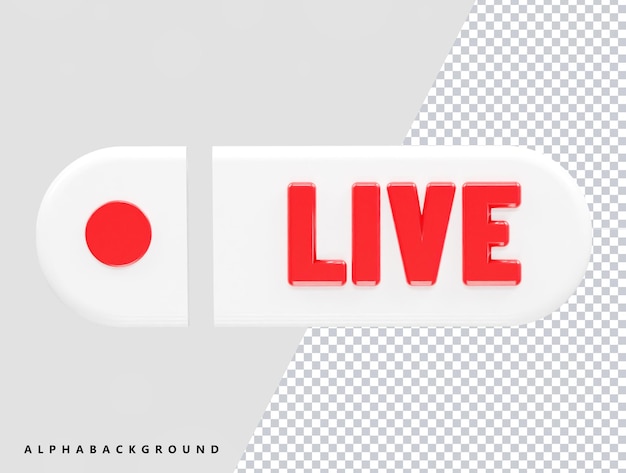Elemento di illustrazione del rendering 3d del vettore icona live