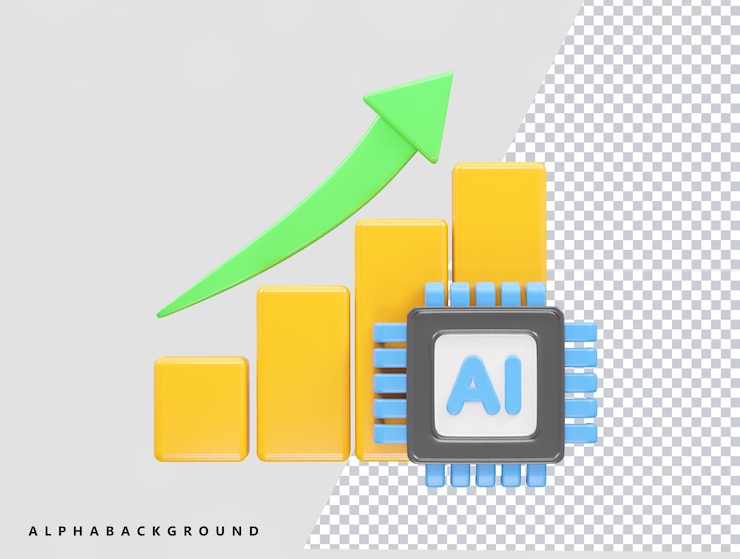 PSD elemento di illustrazione di rendering 3d dell'icona ai