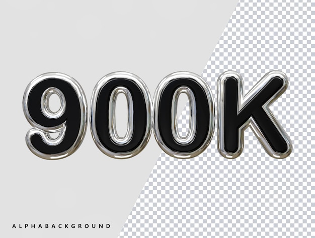 Elemento di illustrazione rendering 3d con effetto testo 900k