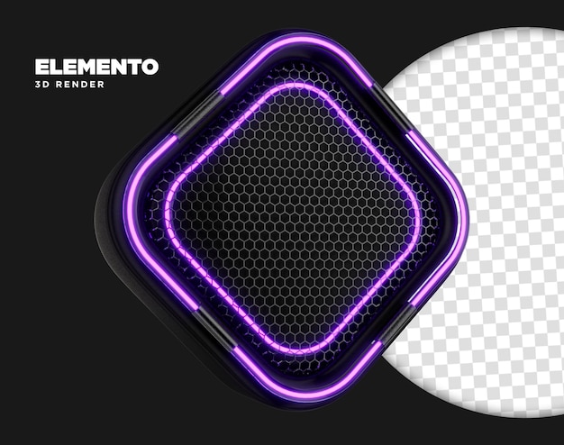Elemento di metallo con neon e griglia