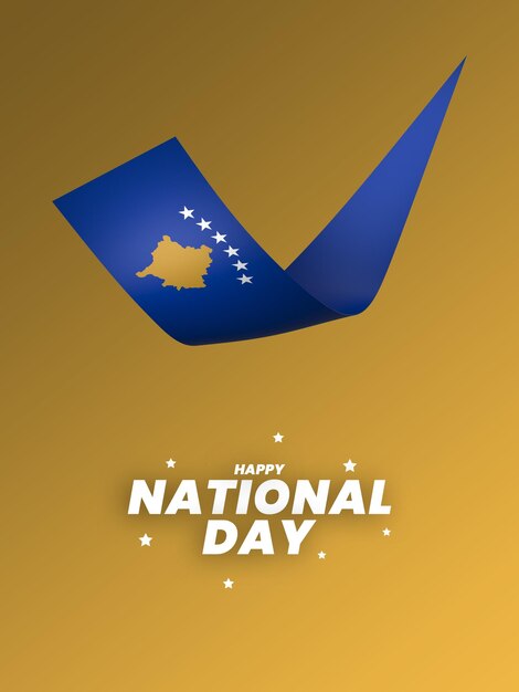 Elemento di progettazione della bandiera del Kosovo bandiera del giorno dell'indipendenza nazionale nastro psd