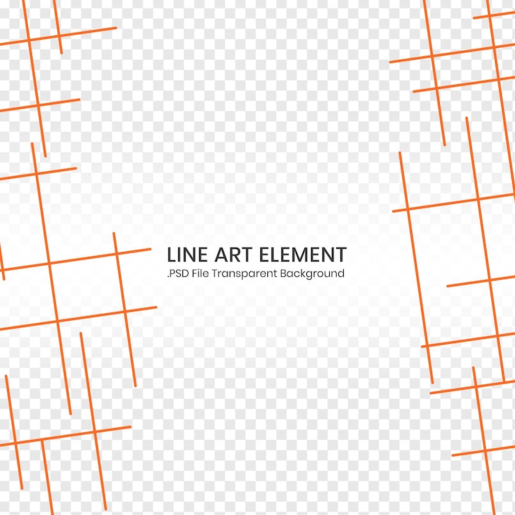 PSD elemento di progettazione linea telaio arancione vuoto trasparente psd