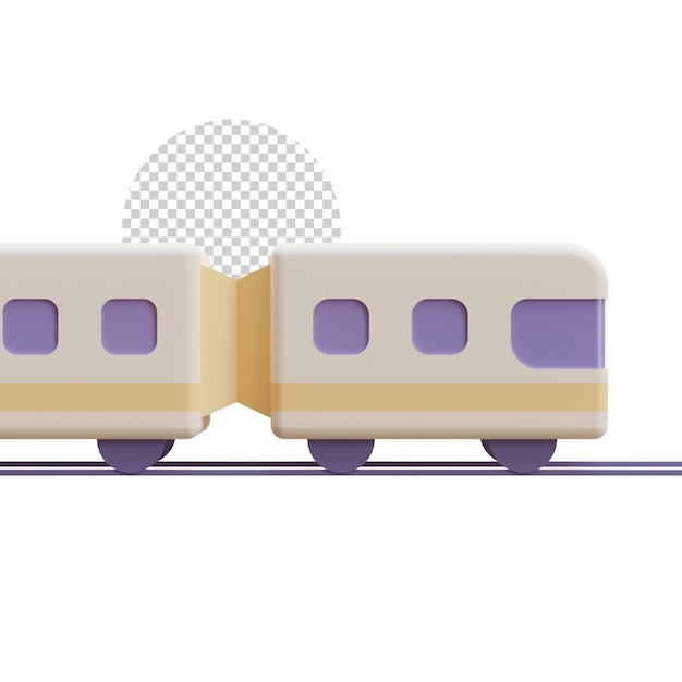 Elemento di rendering 3D del treno Ramadan Mudik