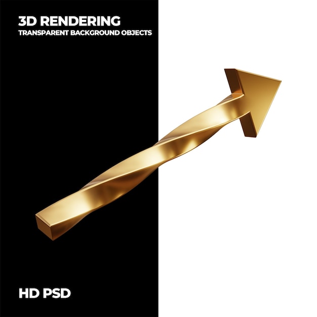 Elemento di sfondo trasparente con freccia tecnica di rendering 3D