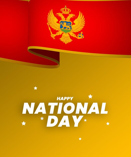 PSD elemento del diseño de la bandera de montenegro día de la independencia nacional