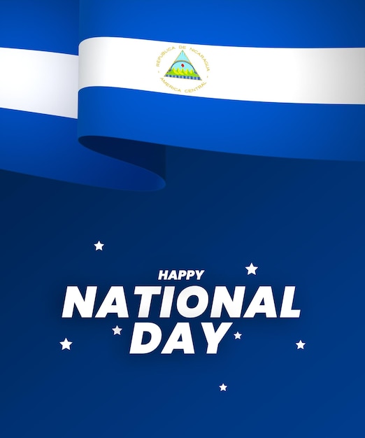 PSD elemento del diseño de la bandera de nicaragua día de la independencia nacional