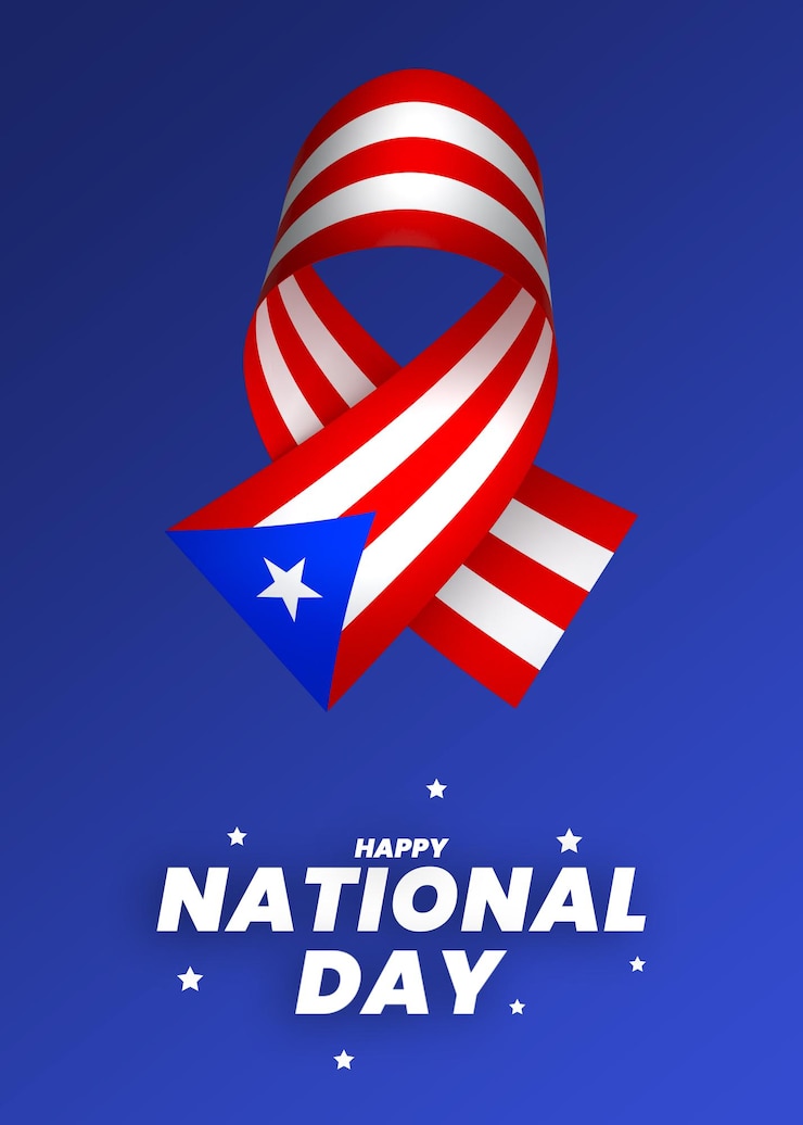 PSD elemento del diseño de la bandera de puerto rico día de la independencia nacional estandarte cinta psd