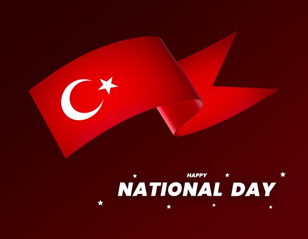 Elemento de diseño de la bandera de Turquía día de la independencia nacional estandarte cinta psd