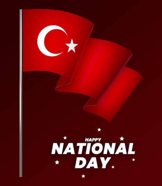 Elemento de diseño de la bandera de Turquía día de la independencia nacional estandarte cinta psd