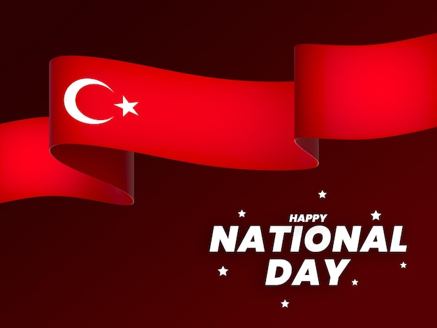 Elemento de diseño de la bandera de Turquía día de la independencia nacional estandarte cinta psd