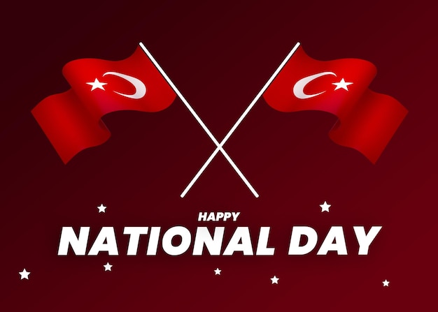 Elemento de diseño de la bandera de Turquía día de la independencia nacional estandarte cinta psd