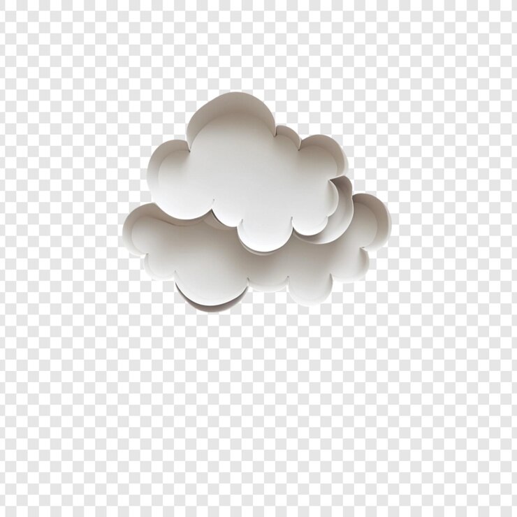 PSD un elemento de diseño de ilustración de nube de papel blanco esponjoso perfecto para aplicaciones meteorológicas, proyectos para niños o diseños caprichosos