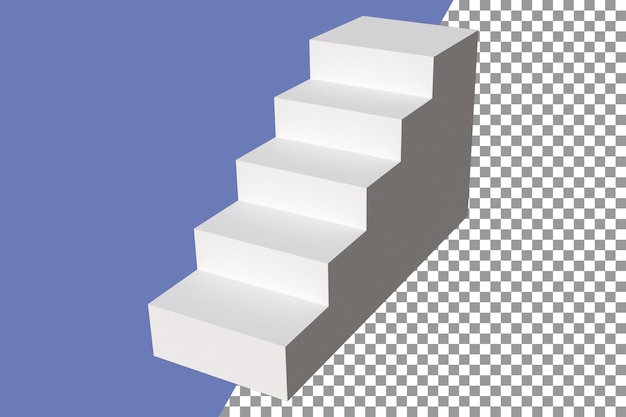 Elemento de diseño de ingeniería civil de concepto de construcción de representación de escalera de pasos 3d