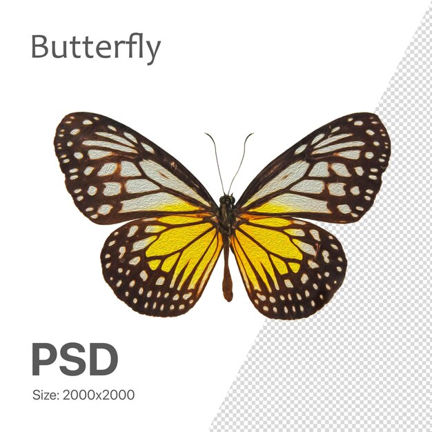 Elemento de diseño de mariposa psd para diseño de primavera